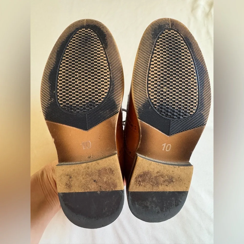 Bruno Marc Boy’s Breathable Brown Wingtip Oxfords
